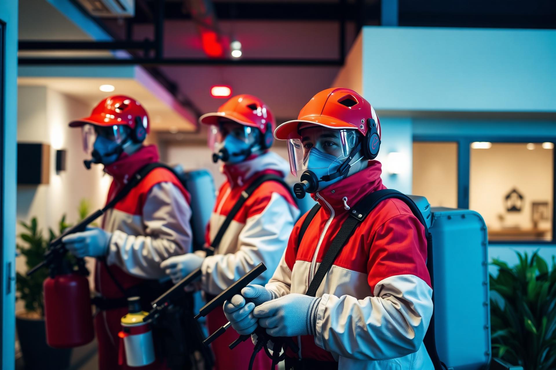 Equipe Cilo Saúde Ambiental realizando controle de pragas